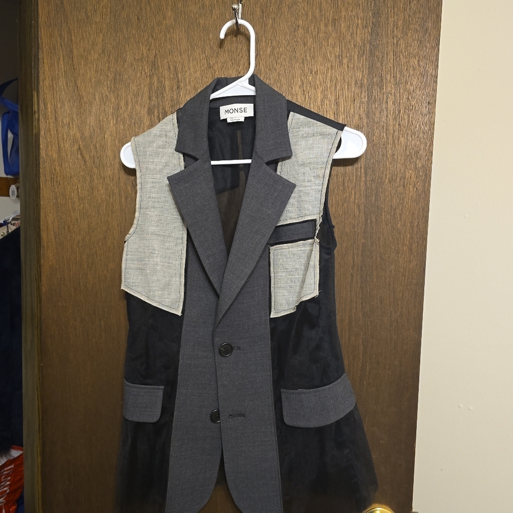 MONSE Two-Tone Sleeveless Blazer